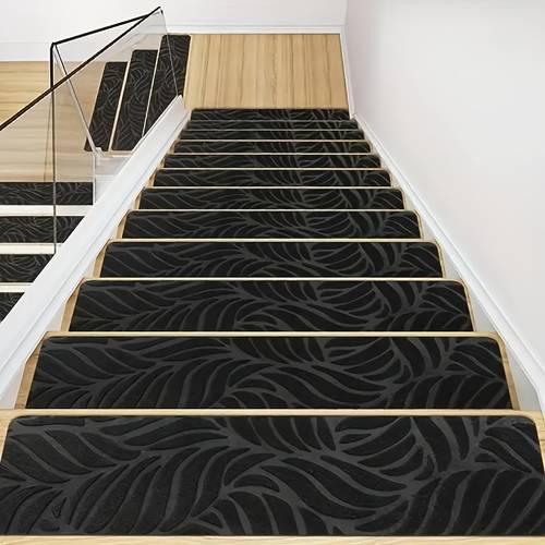 6 15pack 76cmx20cm 8 x 30 non slip carpet stair runners treads for indoor wooden steps with self tape safety rug anti moving staircase covers mats for kids elders and pets reusable washable