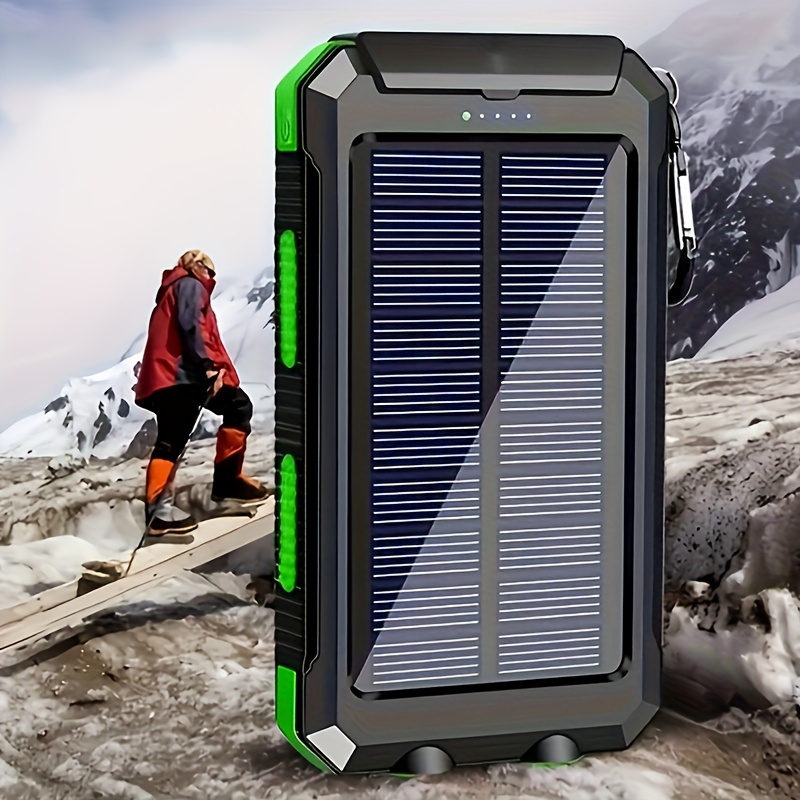 

Solar Power Bank, Portable 8000mah Charger With Solar Panel & Led Light, Dual Usb Output For Smartphone, Outdoor Rugged Design, Ideal For Hiking & Camping, Perfect Gift For Father's Day & Christmas