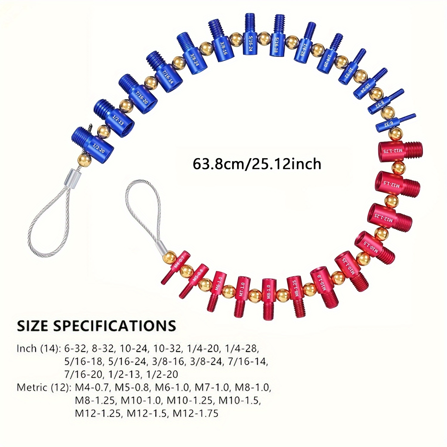 Nut Bolt Thread Checker Wire Lanyard 26 Male/female Gauges - Temu Qatar