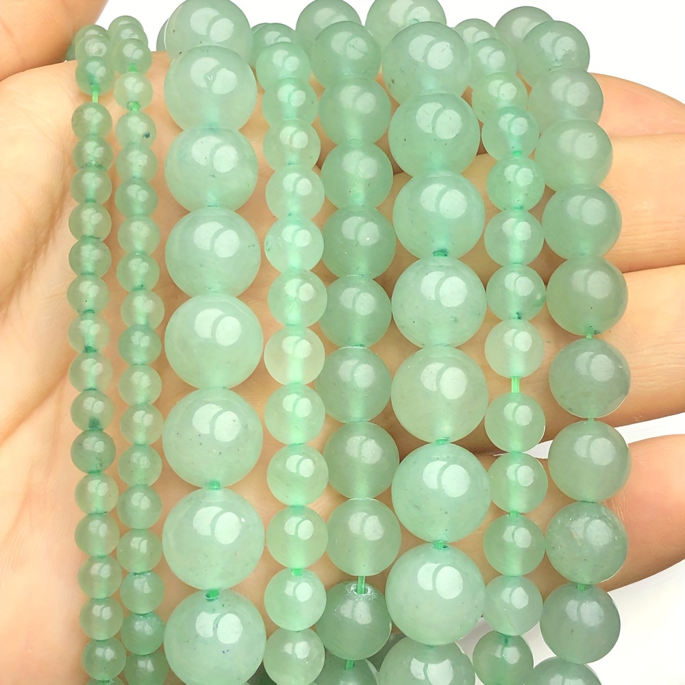 

4/6/8/10 mm Perles rondes en aventurine verte naturelle pour la fabrication de bijoux, bracelet, collier, accessoires, 15 pouces