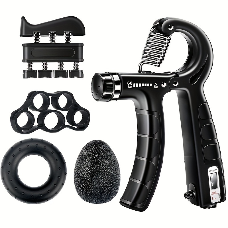 

5pcs Grip Strengtheners, Including 1pc R-shaped Hand Trainer, 1pc Fingers Stretching Band, 1pc Grip Ring, 1pc Grip Ball, 1pc Forearm Exerciser, Suitable For Hand Strength Training, Rehabilitation