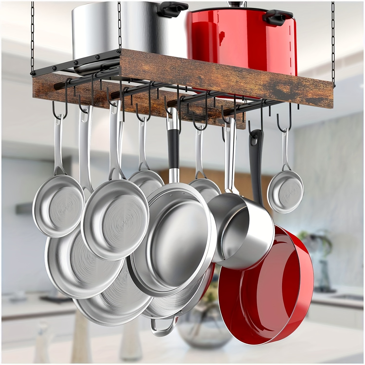 

Hanging Pot , And Pans Organizer 12 For Ceiling,