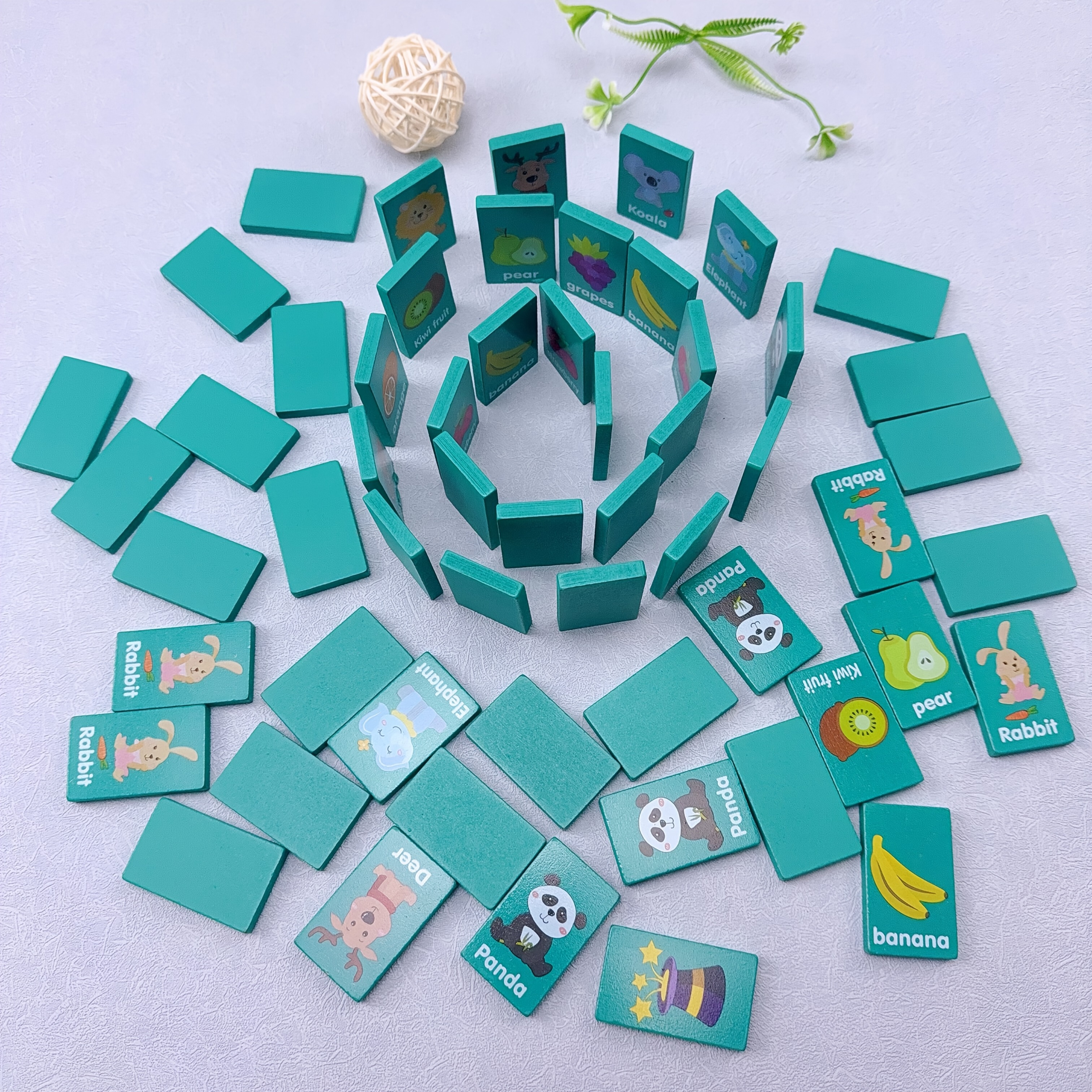 Wooden Multi-Functional Domino Stacking Game for Kids