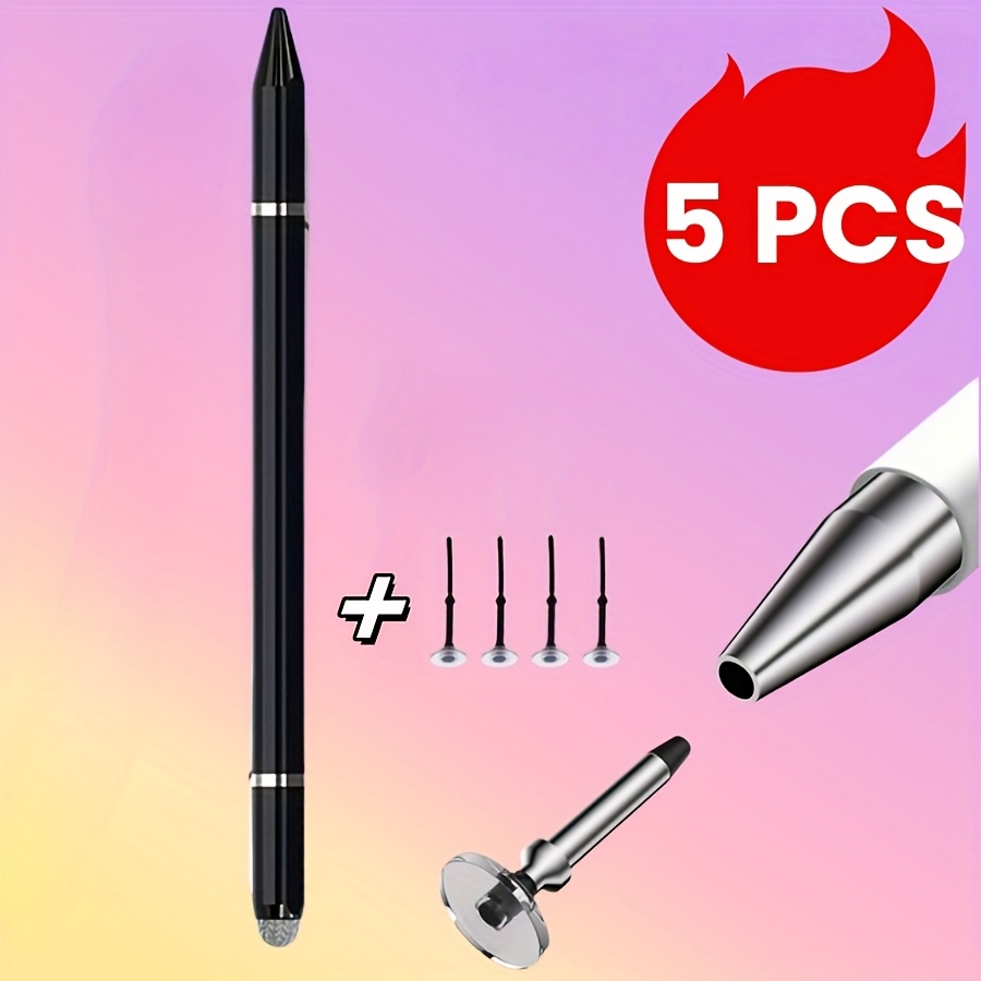 TEMU Ensemble de 5 pièces comprenant 1 stylet + 4 pointes de rechange. Stylet pour écran tactile, stylet universel 3-en-1 de haute , compatible avec