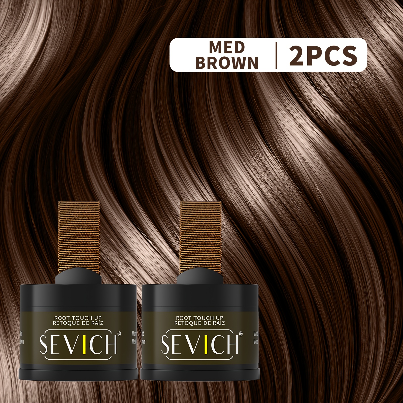 Image of [local Warehouse]2pcs Sevich Hairline Shadow Powder Hairline & Root Concealer Powder, Gray Hair, For Hair, Eyebrows, Beard Line, Natural Look, For Men And Women, Waterproof Hairline Powder Filler