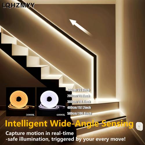 1 5m led motion sensor light strip neon flexible strip 3000k 6000k shooting star effect with usb interface suitable for stairs indoor outdoor use modern lighting design flexible neon strip