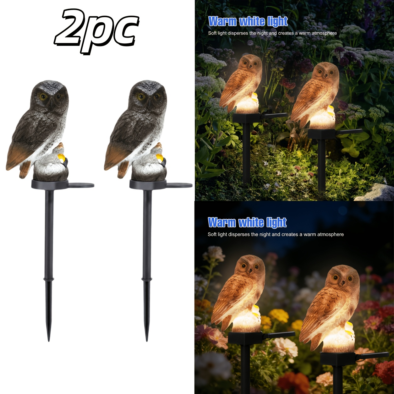 TEMU Lampe de jardin solaire de nuit - Décoration extérieure, marche/arrêt automatique, montage sur clôture, décoration de Noël en plastique - Lampe