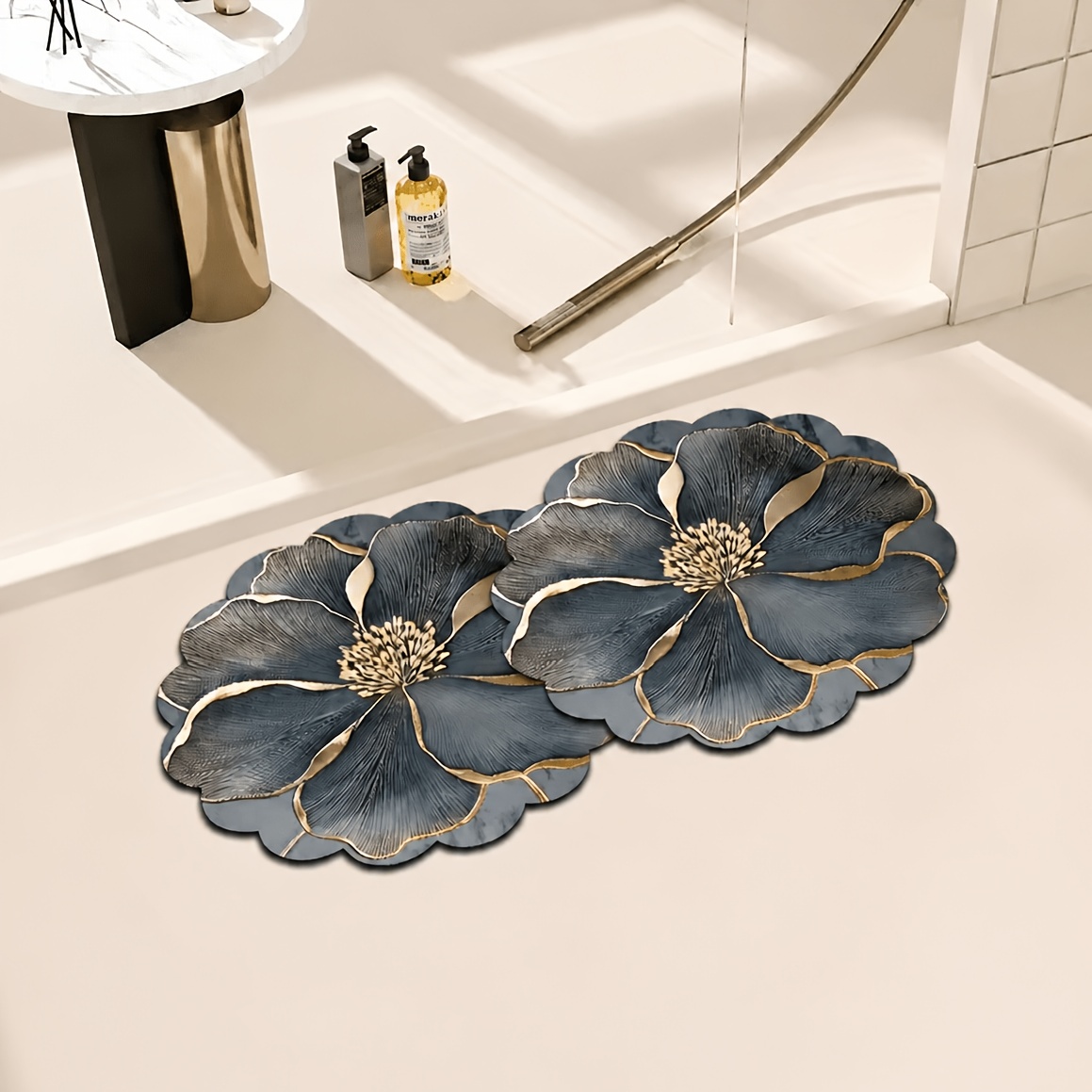 TEMU 1pc Non-slip Bathroom Mat, Decoration Floor Mat, Pet Feeding Mat, Non-slip Absorbent Floor Mat, Soft And Comfortable Bathroom Mat, Suitable For