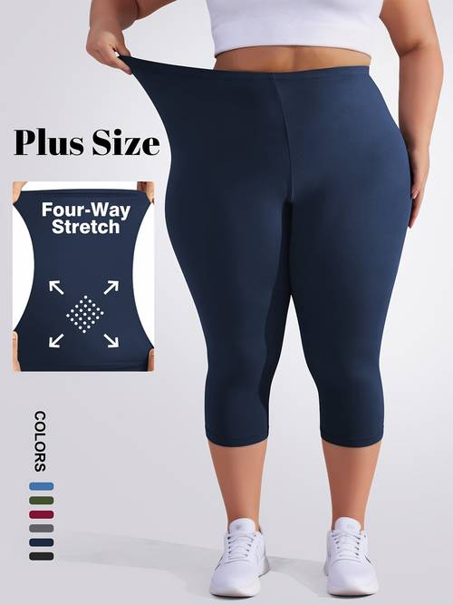 plus size plus size spring and summer new size womens regular waist tight pants cropped shorts cycling outdoor wear elegant versatile style fabric friendly breathable sweat wicking shorts suitable for multiple outdoor vacat
