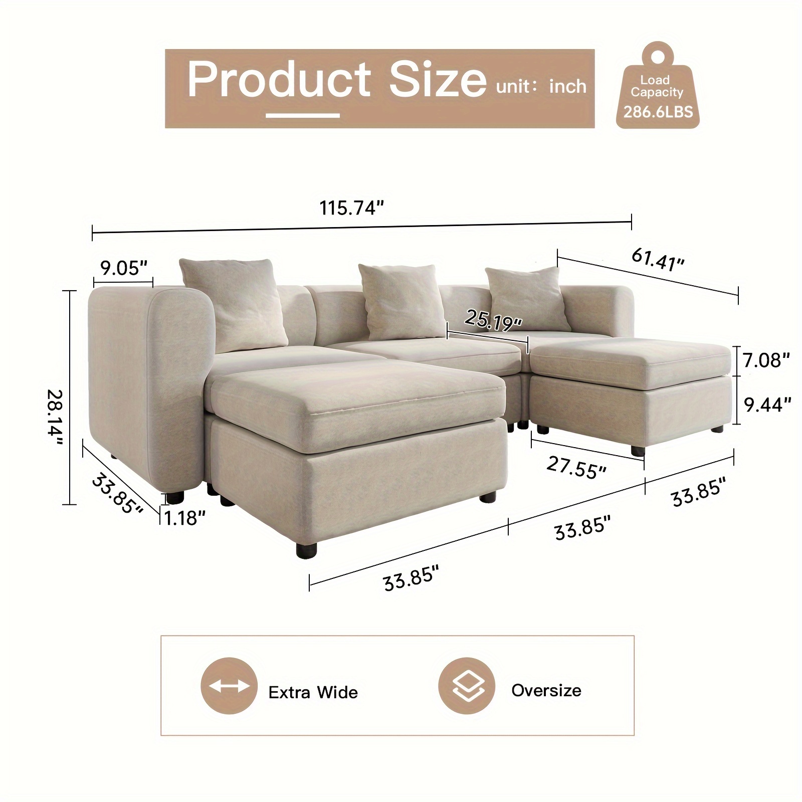 Fabric Sofa, Velvet Sectional Sofa, 2-Seat Sofa For Living Room, L-Shaped Sofa, Convertible Sofa With Cushions, Modern Simplicity Loveseat Sofa, Removable Sofa Cover Space Spring Cushions And Solid Wood Frame, Easy To Install, Apartment, Home, Guyii
