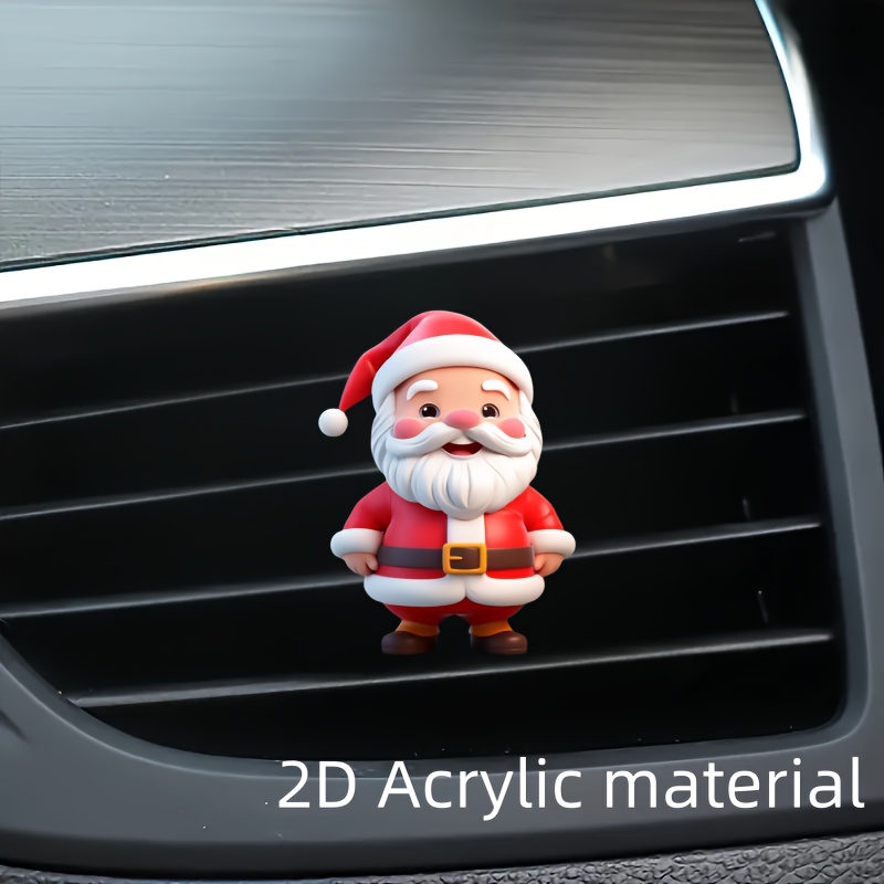 

Santa Claus 2d Acrylic Car Clip - Christmas Themed Air Freshener For Car Interior, Includes Scent Tablet For Aroma - Single Pack