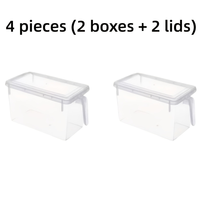 TEMU Set de 4 contenants de conservation pour réfrigérateur de qualité alimentaire : 2 contenants + 2 couvercles. Récipients hermétiques transparents