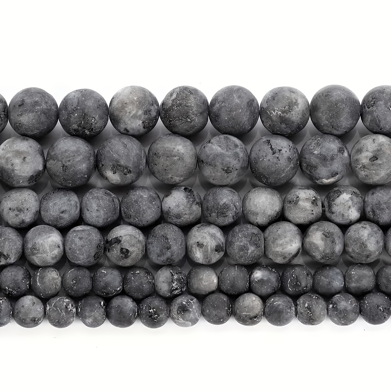 TEMU Perles rondes allongées vierges en labradorite, style , mat et dépoli, naturelle noire à paillettes scintillantes, perles de , matériaux de
