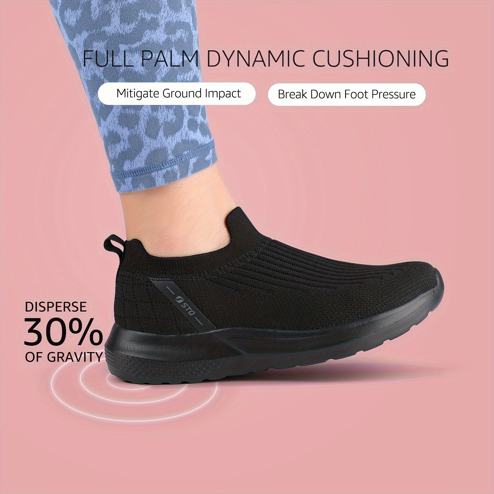 STQ Walking Shoes Women Slip on Breathable Comfortable Sneakers Arch Support Lightweight Women Shoes