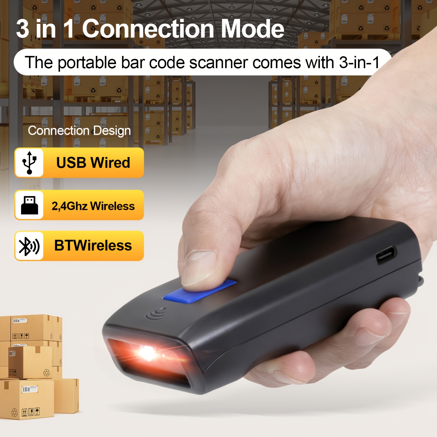 NETUM QR Code Scanner Mini Handheld Portable Barco...