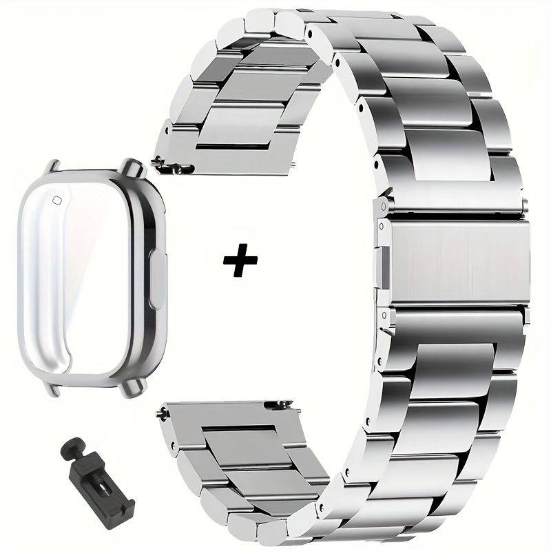 TEMU 22mm Stainless Steel Strap And Tpu Protector Case For Redmi Watch 5 Active Metal Band For Xiaomi Redmi Watch 5 Lite Bracelet Wristband