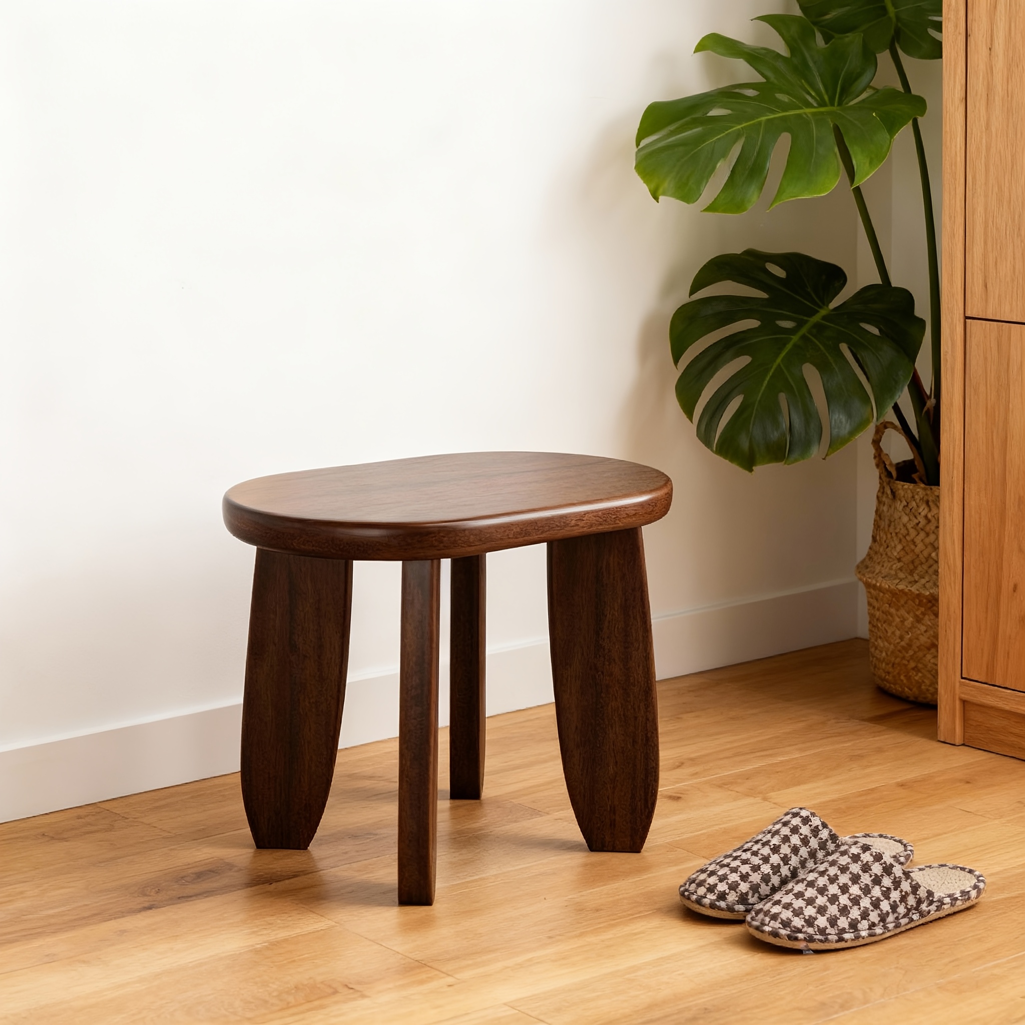 9 8 inch small shoe changing stool solid wood step stool non slip   no assembly footstool 300 lbs weight capacity kitchen step stool Product details 1