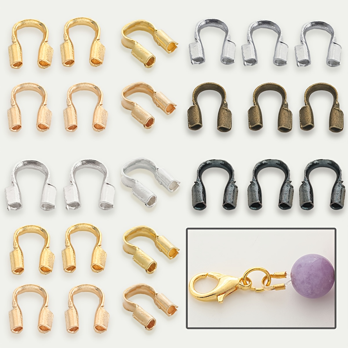 105pcs U-Shaped Mixed Color Line Clasps for DIY Projects
