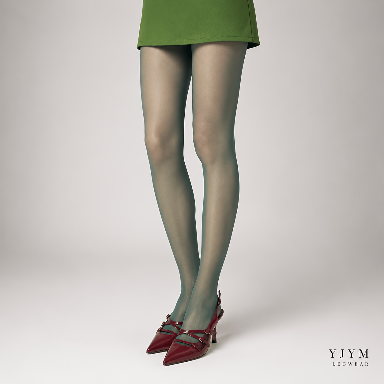 TEMU A Pair Of Dark Green Sheer Sheer Thigh-high Stockings For Women, Solid Color Sheer Tights, Japanese And Korean Vintage Fashion Skirt Outfits
