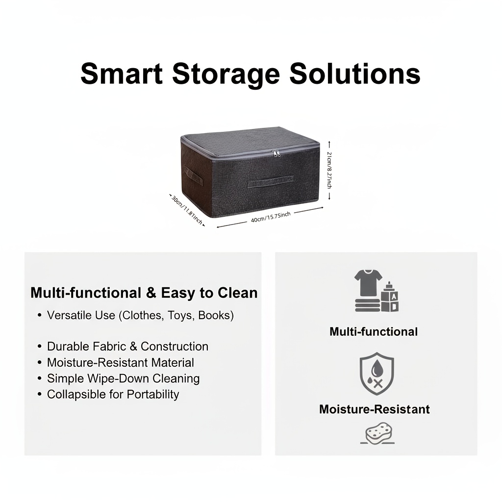Image of 4pcs Stackable Storage Bins - Versatile Space- Bins For Wardrobes, Bedrooms, Kitchens, And More - Ideal For Storing, Books, Clothes And Linens, Quilts, Moving, And Under-bed Items