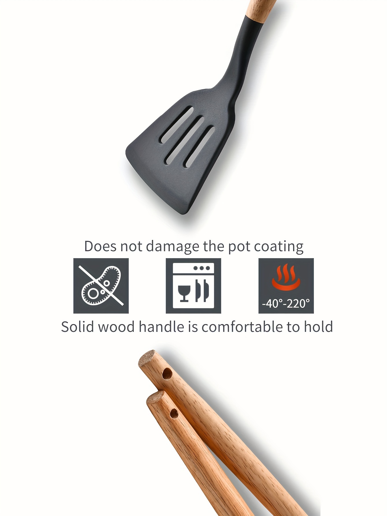 34pcs set heat resistant wooden handle silicone kitchenware non stick pot cooking safety cooking utensils set non stick cooking utensils set with wooden handle washable modern cookware kitchen stuff kitchen gadgets kitchen essentials details 0