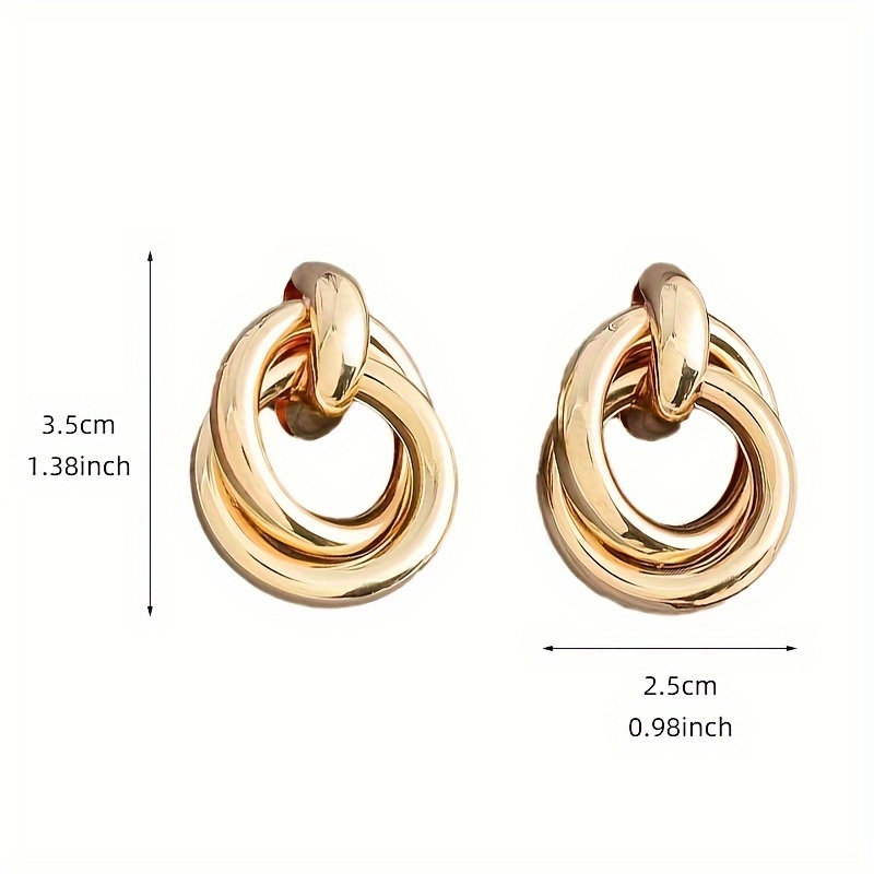 Women's 18K Golden Plated Iron Hoop Earrings