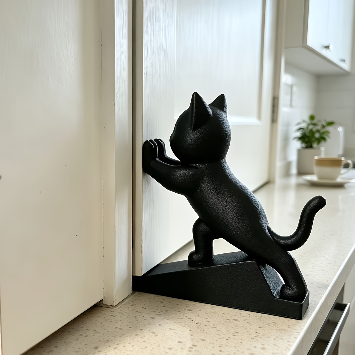 TEMU 3d Clawing Cat-shaped Doorstop, Wedge-shaped Non-slip Door Wedge Base, Slanted Structure Stable Top Housing Door Cabinet Door, Anti-collision