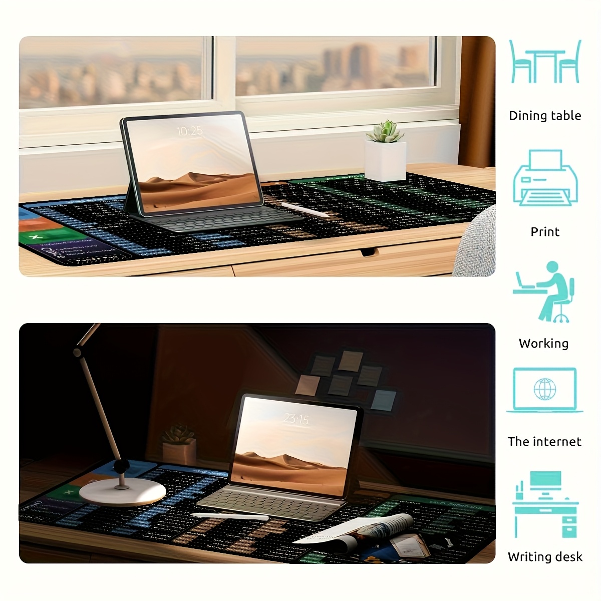 Extended Gaming Mouse Pad with Windows Shortcuts