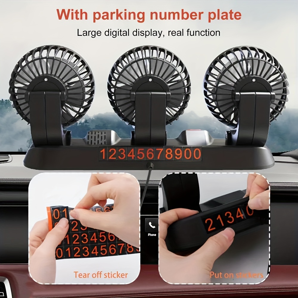 5v car fan three head usb car fan adjustable for car cooler fan auto accessories fan f4310 details 3