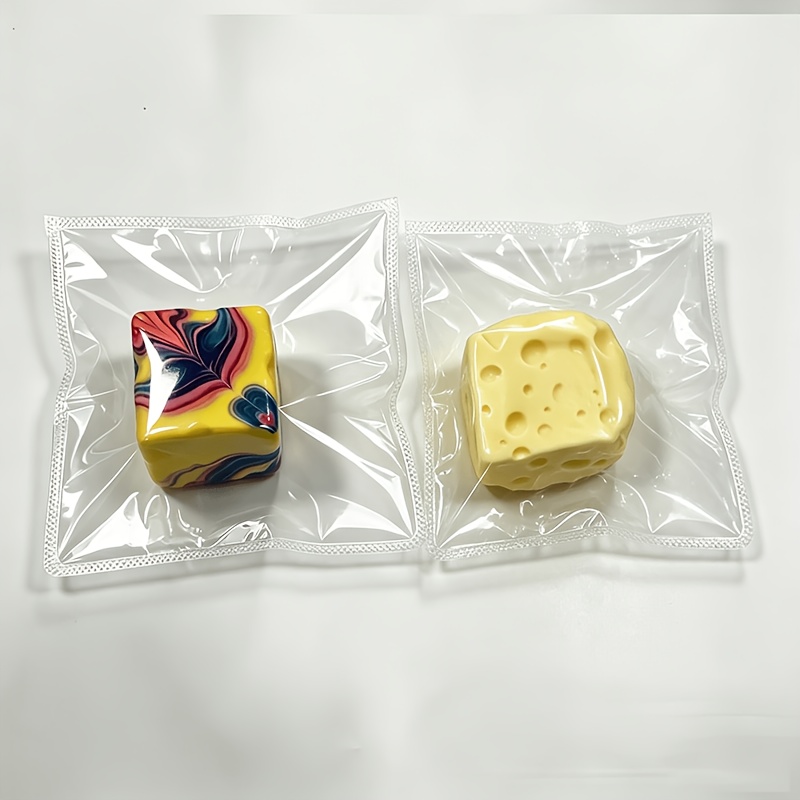 Image of 1pc Ultra-thin Cheese Flour Balls Filled With Coconut Oil And Moldable Handmade Squeeze Fidget Toys Made Of Tpr, Press , Affordable Toys, Random Colors