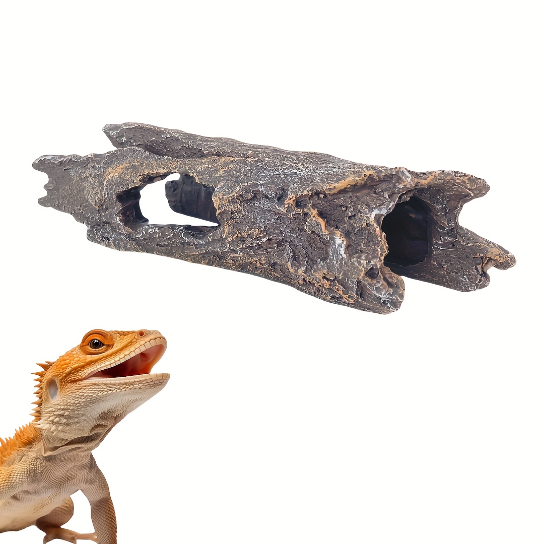 

Abs Reptile - Hollow Log Cork For Lizards, Bearded Dragons, Snakes, , Hermit Crabs, Leopard Geckos - Terrarium Habitat Decoration