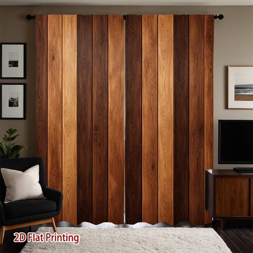 2 adet panel ahşap desenli dikey stor perde, mahremiyet ve işık filtreleme için çubuk pencere panelleri, oturma odası mutfak yatak odası için modern ahşap doku tasarımı, ev dekoru için tasarım (perde çubukları hariç)