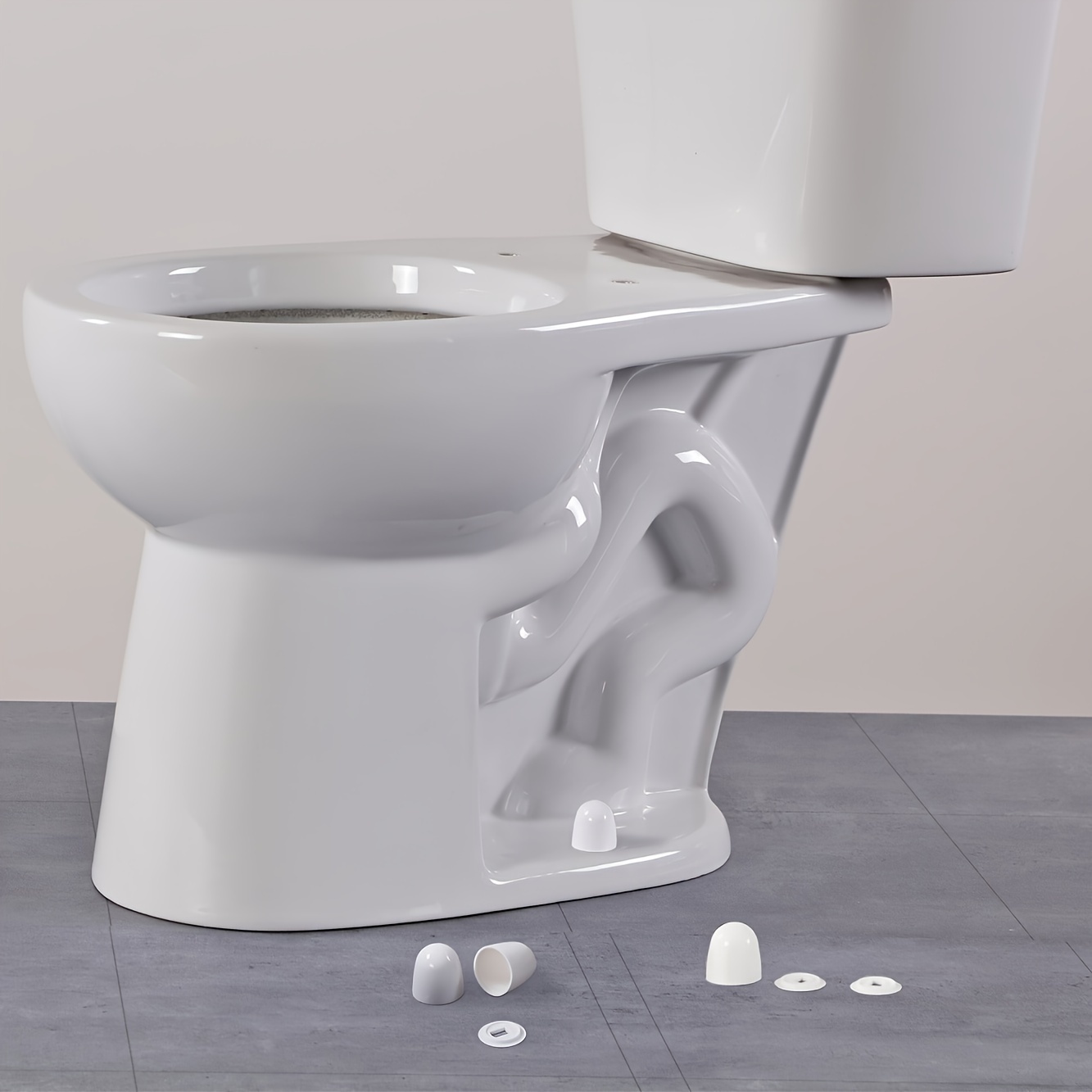 4 Piece Easy Install Toilet Bolt Covers Round Plastic Push In Design With Extra Washers 1 44