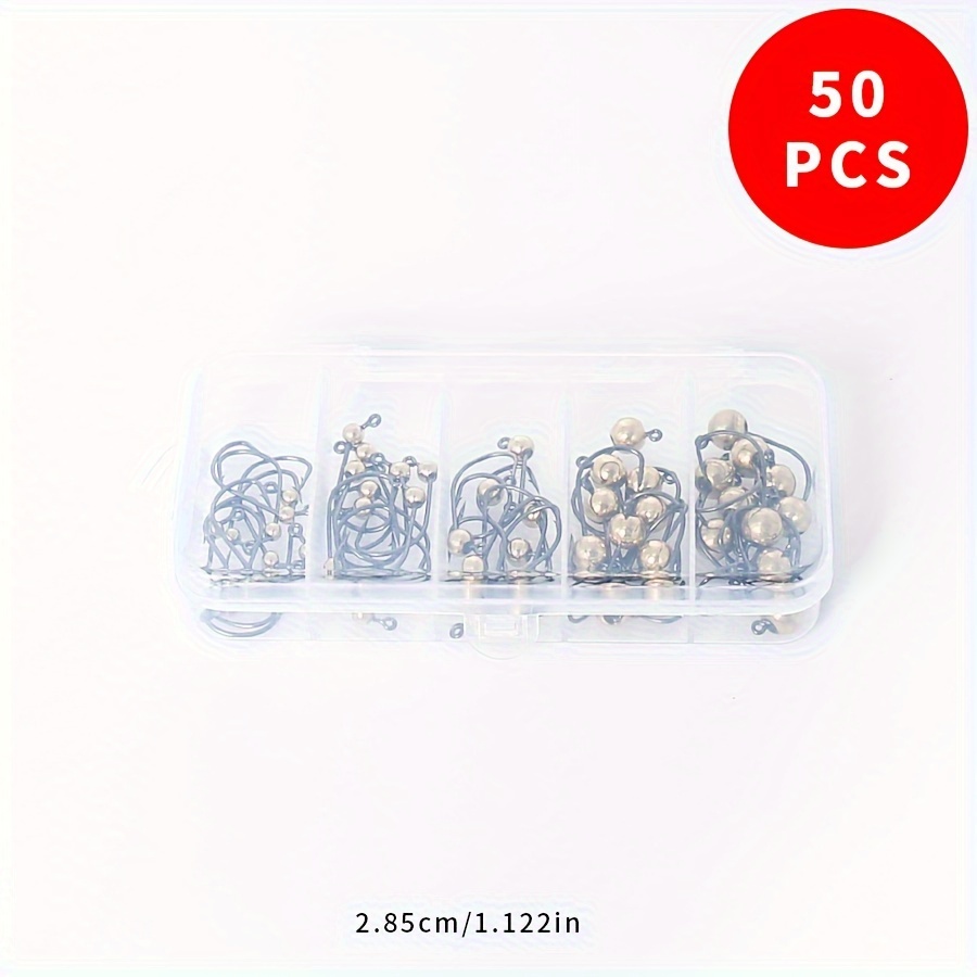 10pcs/50pcs Hook Small Weight Reinforced Large Hook Door Competition Fine Fishing Wacky 0.5g 0.7g 1g 2.8g Suitable For Freshwater And Saltwater