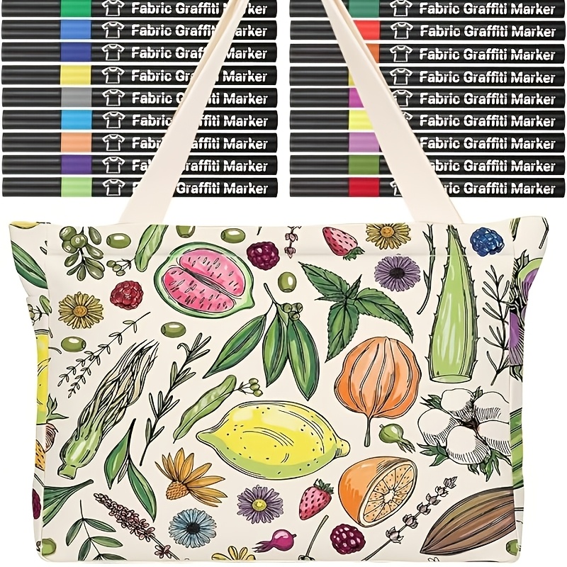 TEMU Marcadores de tela de punta, 30 colores/30 piezas, rotuladores de pintura textil para ropa, de secado rápido, resistentes a la decoloración,