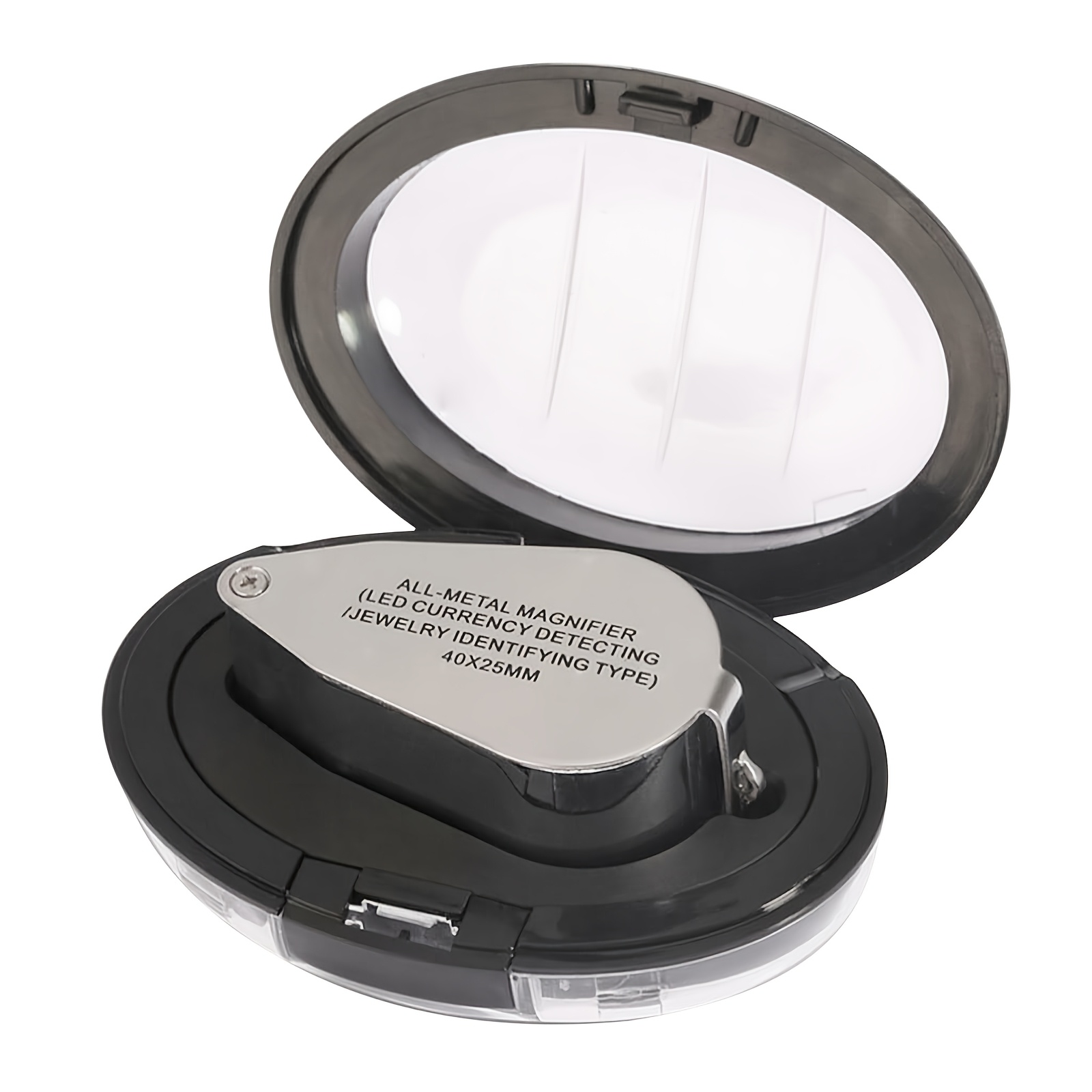 25mm Jewelry Magnifier High Power Hd Jeweler Loupe Glass Lens Clear Imaging Portable Folding Design For Rhinestone Synthetic Synthetic Gemstone Identification Watch Inspection Tool