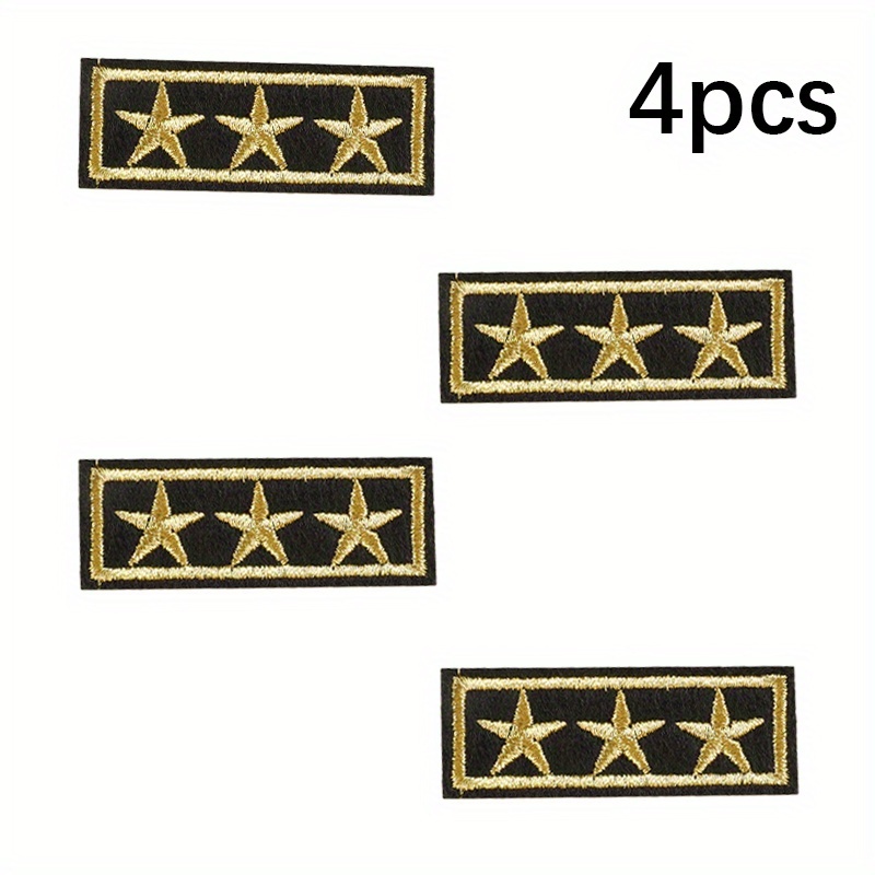 TEMU 4 piezas de parches termoadhesivos bordados DIY con de estrellas, estilo de moda de anime y dibujos animados, apliques termoadhesivos con