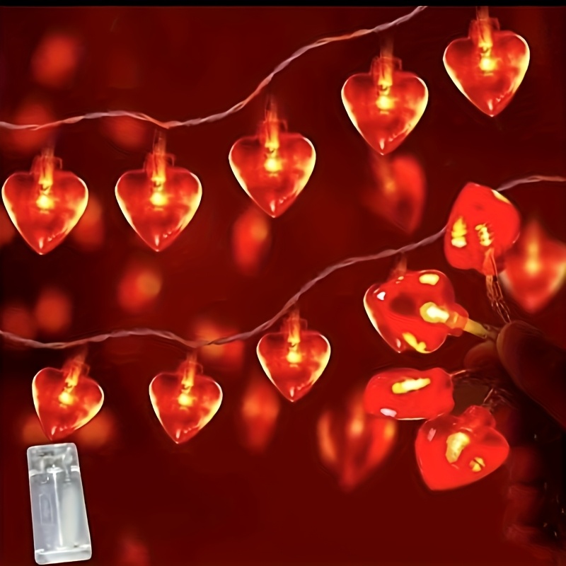 1 vagy 2 db LED szív alakú lámpafüzér, elemes (elemekkel együtt), alkalmas esküvőkre, vallomásokra, valamint…: retailer-supplied image