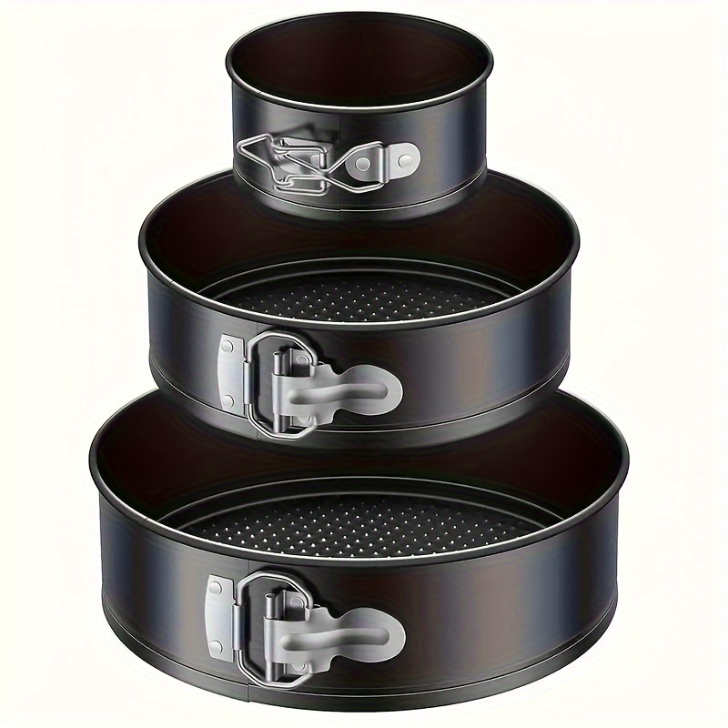 

3pcs, Cake Pan Set, Springform Pans (4" 7" 9"), Round Nonstick Removable Bottom Bakeware, Baking Supplies For Cheesecake