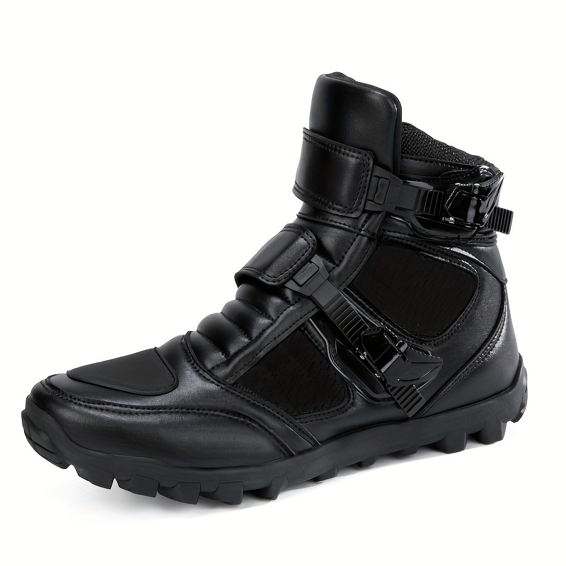 

Men' , Waterproof Windproof High-top Lace-up Boots With Buckles For Outdoor Walking Running Motorcycling