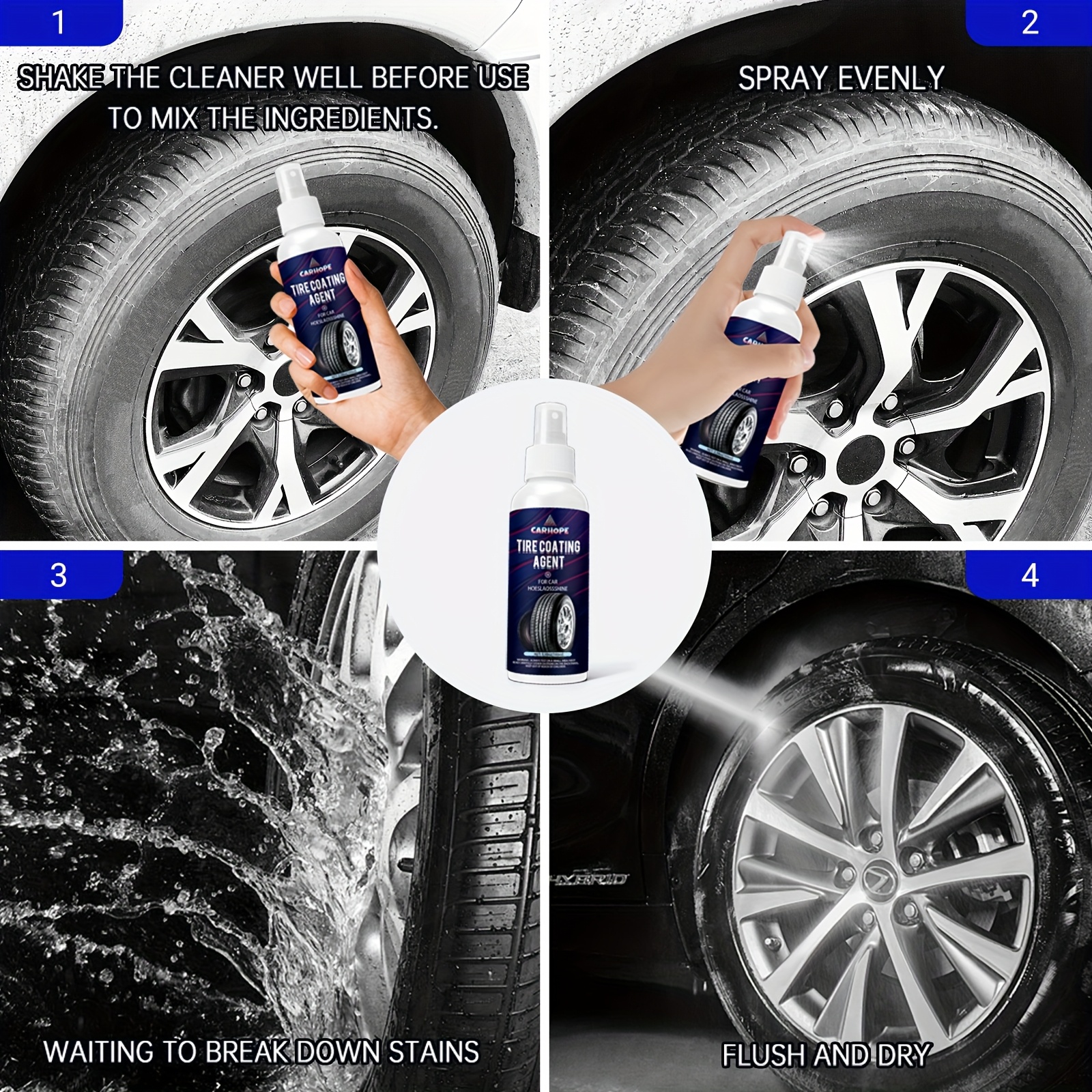  100ml tire coating agent spray wipe formula boost long lasting protection durable protective film for tire all details 5