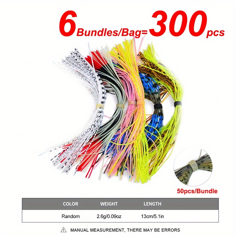 TEMU 300strands/6bundles Silicone Thread For Lure Making, Whisker Bait Tying Material, Artificial Bait Tying Material, Fishing Accessories, A