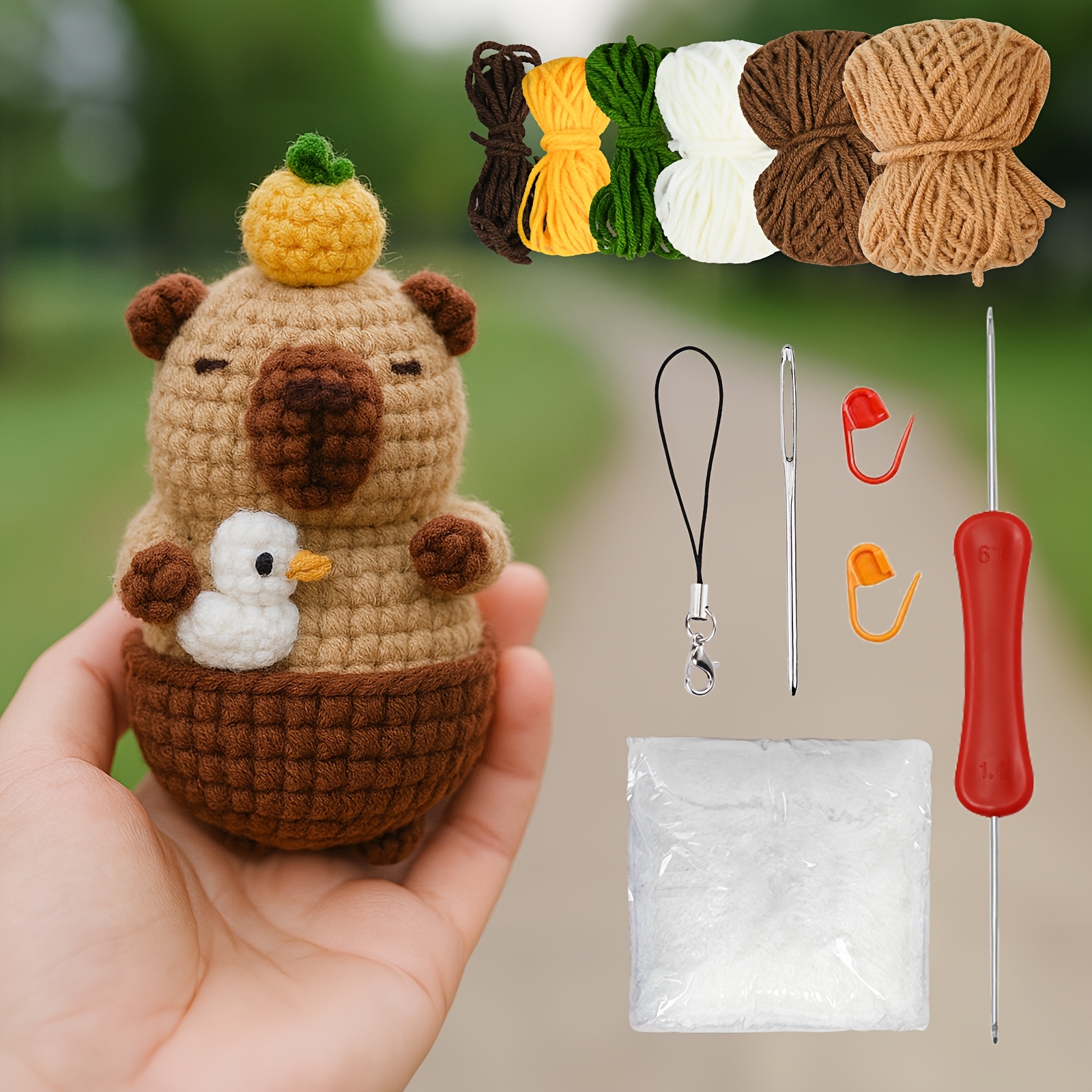Kit De Feutrage à L’aiguille Capybara – Pour Débutant, Laine Douce, Outils Inclus, Vidéo Tutorielle, Activité Créative