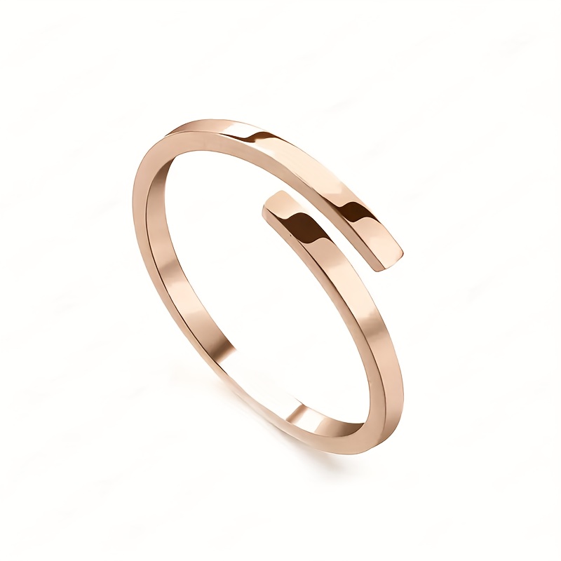 TEMU Anillo Personalizado con de 2mm, Anillo Grabado a Medida, Anillo Delicado para Apilar, Regalo de San Valentín, Anillo de Pareja, Anillo con en