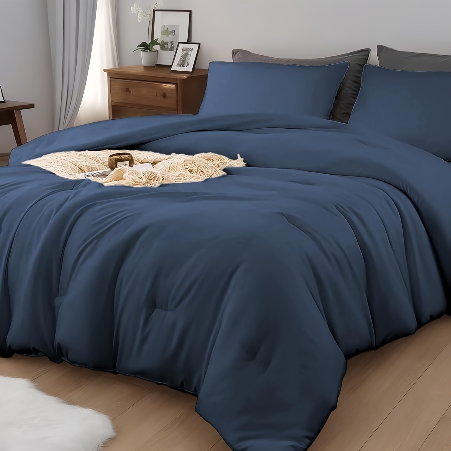 soft cozy comforter set 2pcs 3pcs boho solid bedding