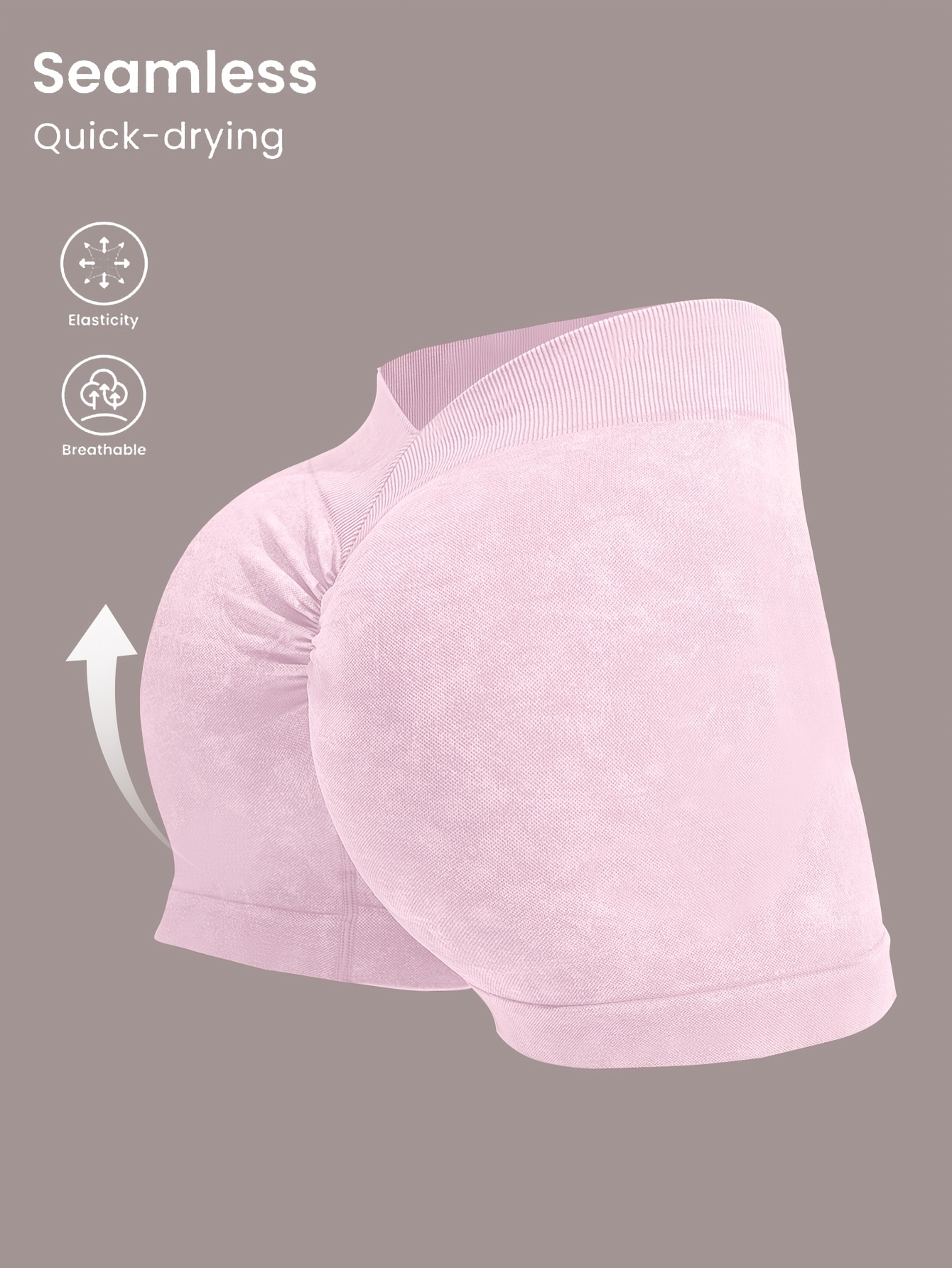womens high stretch   lifting shorts high waisted casual shorts with a frosted effect