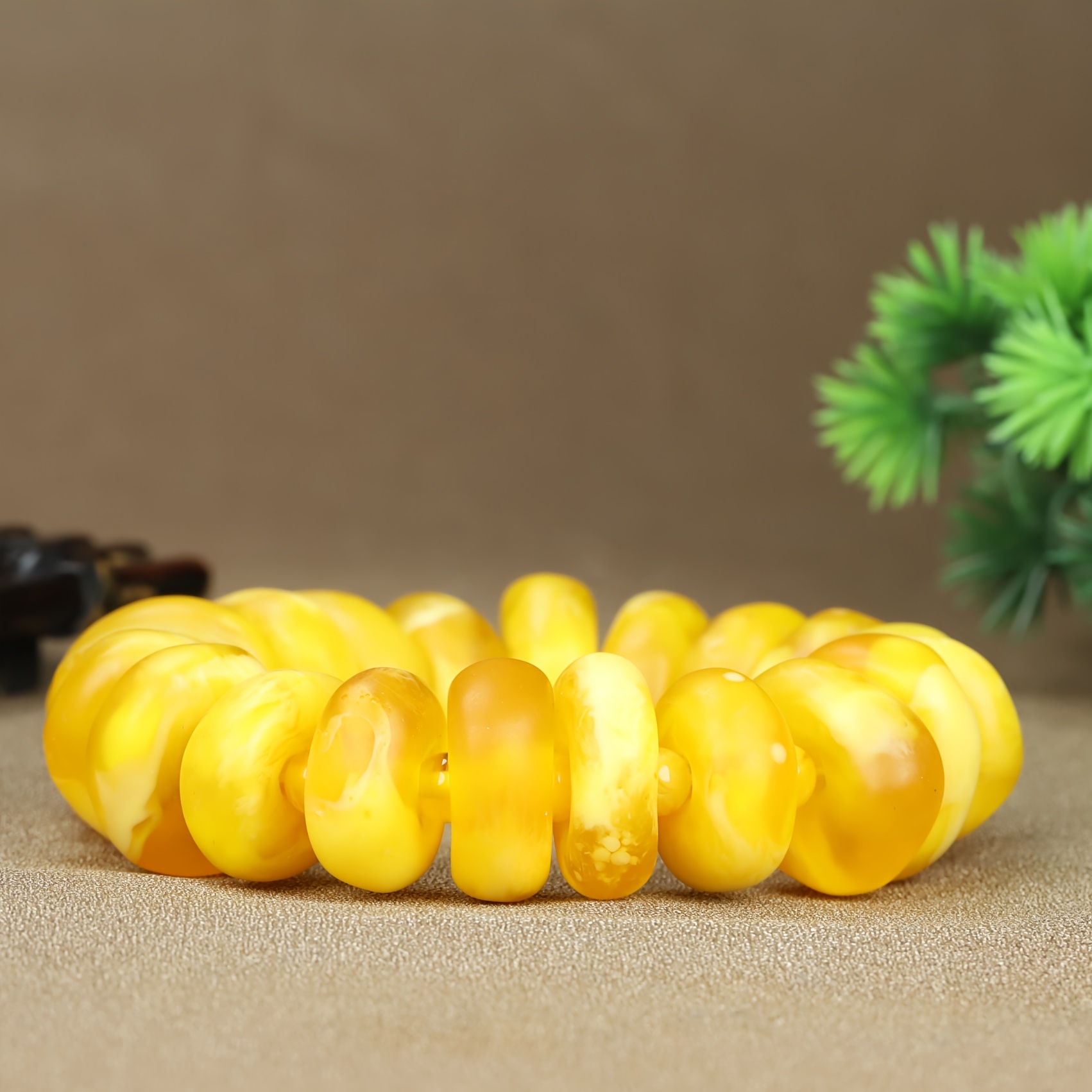 TEMU Bohemian Style Floating Flower Pier Abacus Bead Single Circle Floating Water Fluorescent Amber Bracelet
