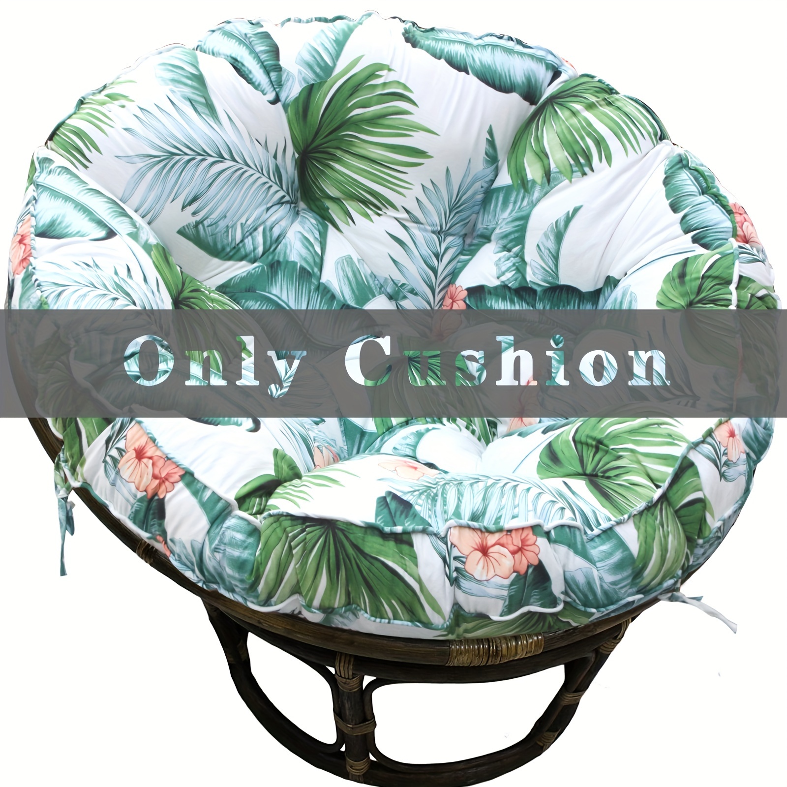 

55in Papasan Chair Cushion, Thick Floor Seat, Standard Round Chair Swing Chair, Patio Den Dorm Papasan