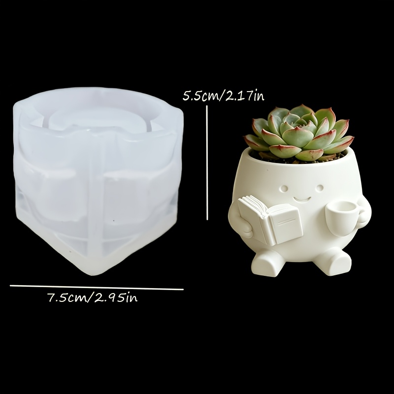 Image of Creative Ornament Flower Pot Silicone Mold, Desktop Cup Ornament Mold, Handmade Flower Pot Plaster And Concrete Mold, Epoxy Resin Mold, Home Decor, Resin And Silicone Molds For Jewelry Making
