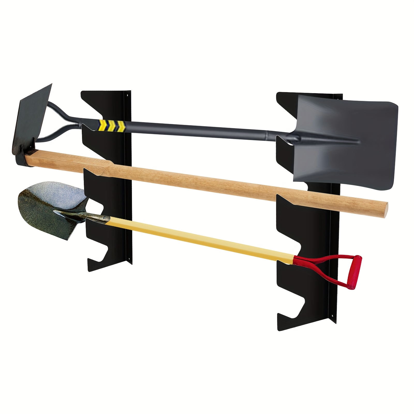 Set mit 2 robusten Metall-Gartenwerkzeug-Halterungen, entwickelt fr die  Wandmontage zur Aufbewahrung von Schaufeln und Rechen, Werkzeug-Organizer  fr die Garage mit einer Kapazitt von 45,36 kg